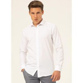 Süvari GM1007100455 Klasik Yaka Düz Beyaz Erkek Gömlek