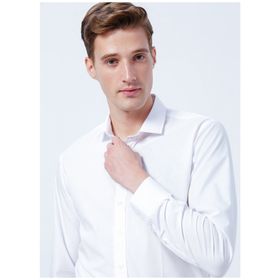 Süvari GM1007100480 Klasik Yaka Düz Beyaz Erkek Gömlek