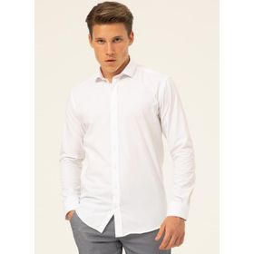 Süvari GM1007100486 Klasik Yaka Düz Beyaz Erkek Gömlek