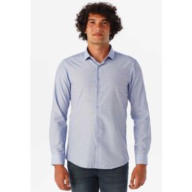 Süvari GM1007100488 Klasik Yaka Düz Mavi Erkek Gömlek