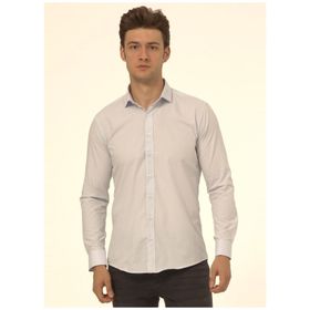 Süvari GM1007100497 Klasik Yaka Düz Mavi Buz Erkek Gömlek