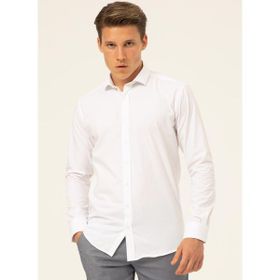 Süvari GM1007100504 Klasik Yaka Düz Beyaz Erkek Gömlek