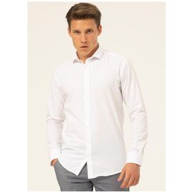 Süvari GM1007100504 Klasik Yaka Düz Beyaz Erkek Gömlek