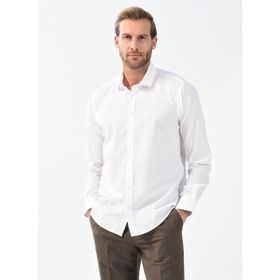 Süvari GM1007100506 Klasik Yaka Düz Beyaz Erkek Gömlek