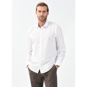 Süvari GM1007100506 Klasik Yaka Düz Beyaz Erkek Gömlek