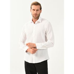 Süvari GM1008400227 Klasik Yaka Düz Beyaz Erkek Gömlek