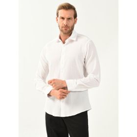 Süvari GM1008400227 Klasik Yaka Düz Beyaz Erkek Gömlek