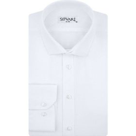 Süvari GM2024700291 Klasik Yaka Fit Armürlü Beyaz Erkek Gömlek