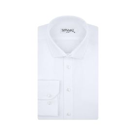 Süvari GM2024700291 Klasik Yaka Fit Armürlü Beyaz Erkek Gömlek