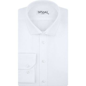 Süvari GM2024700291 Klasik Yaka Fit Armürlü Mavi Erkek Gömlek