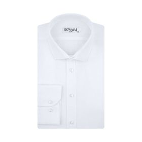 Süvari GM2024700291 Klasik Yaka Fit Armürlü Mavi Erkek Gömlek