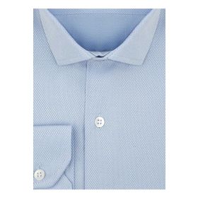 Süvari GM2024700309 Klasik Yaka Fit Armürlü Mavi Erkek Gömlek