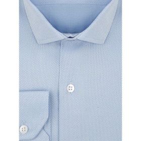 Süvari GM2024700309 Klasik Yaka Fit Armürlü Mavi Erkek Gömlek
