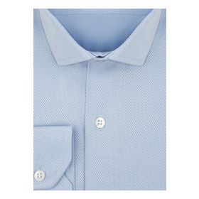 Süvari GM2024700309 Klasik Yaka Fit Armürlü Mavi Erkek Gömlek