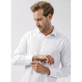 Süvari GM2024700342 Klasik Yaka Armürlü Beyaz Erkek Gömlek