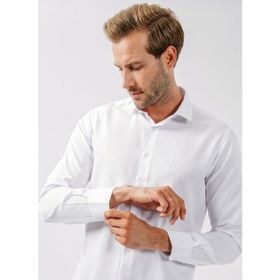 Süvari GM2024700342 Klasik Yaka Armürlü Beyaz Erkek Gömlek