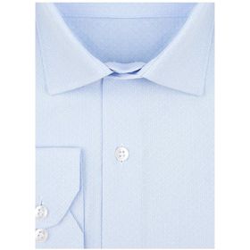 Süvari GM2025000183 Klasik Yaka Regular Fit Armürlü Mavi Erkek Gömlek