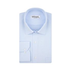 Süvari GM2025000183 Klasik Yaka Regular Fit Armürlü Mavi Erkek Gömlek