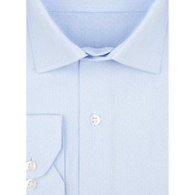 Süvari GM2025000183 Klasik Yaka Regular Fit Armürlü Mavi Erkek Gömlek