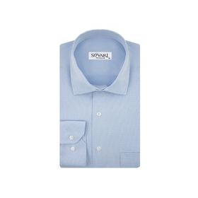 Süvari GM2025000198 Klasik Yaka Regular Fit Armürlü Mavi Erkek Gömlek