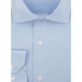 Süvari GM2025000198 Klasik Yaka Regular Fit Armürlü Mavi Erkek Gömlek