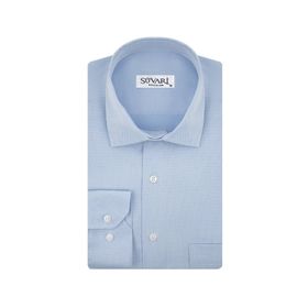 Süvari GM2025000198 Klasik Yaka Regular Fit Armürlü Mavi Erkek Gömlek