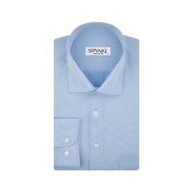 Süvari Klasik Yaka Regular Fit Armürlü Beyaz Erkek Gömlek