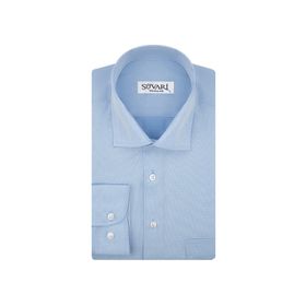 Süvari Klasik Yaka Regular Fit Armürlü Beyaz Erkek Gömlek