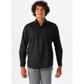 Süvari Klasik Yaka Slim Fit Armürlü Siyah Erkek Gömlek