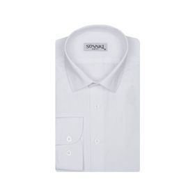 Süvari Slim Fit Beyaz Düz Erkek Gömlek