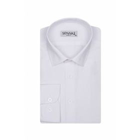 Süvari Slim Fit Beyaz Düz Erkek Gömlek