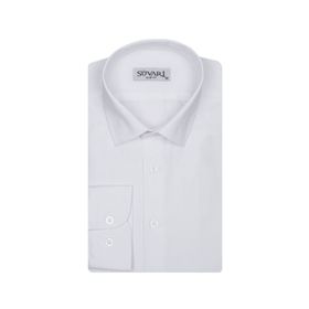 Süvari Slim Fit Beyaz Düz Erkek Gömlek