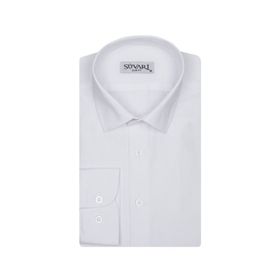 Süvari Slim Fit Beyaz Düz Erkek Gömlek