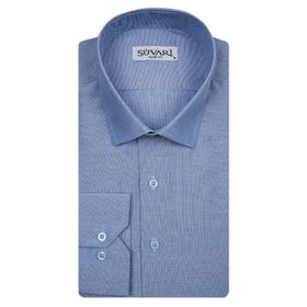 Süvari Slim Fit Koyu Mavi Düz Erkek Gömlek