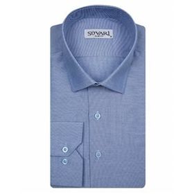 Süvari Slim Fit Koyu Mavi Düz Erkek Gömlek