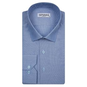 Süvari Slim Fit Koyu Mavi Düz Erkek Gömlek