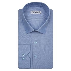 Süvari Slim Fit Koyu Mavi Düz Erkek Gömlek