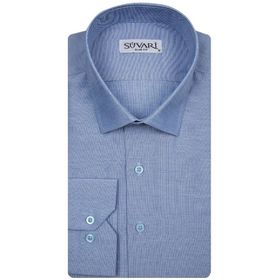 Süvari Slim Fit Koyu Mavi Düz Erkek Gömlek