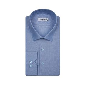 Süvari Slim Fit Mavi Düz Erkek Gömlek