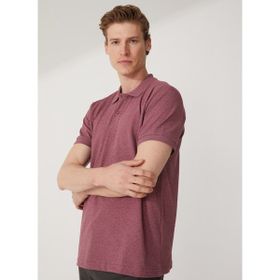 Süvari TS1014000271 Polo Yaka Armürlü Koyu Bordo Erkek T-Shirt