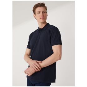 Süvari TS1014000271 Polo Yaka Armürlü Lacivert Erkek T-Shirt