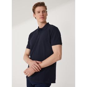 Süvari TS1014000271 Polo Yaka Armürlü Lacivert Erkek T-Shirt