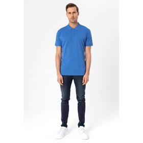 Süvari TS1014000271 Polo Yaka Armürlü Lacivert Erkek T-Shirt