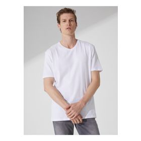Süvari TS1014000276 O Yaka Düz Beyaz Erkek T-shirt