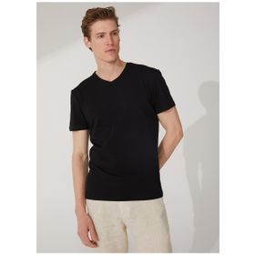 Süvari TS1014000276 O Yaka Düz Siyah Erkek T-shirt