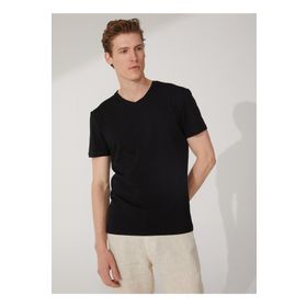 Süvari TS1014000276 O Yaka Düz Siyah Erkek T-shirt