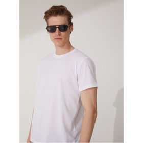 Süvari TS1014000278 O Yaka Armürlü Beyaz Erkek T-Shirt