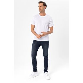 Süvari TS1014000278 O Yaka Armürlü Beyaz Erkek T-Shirt