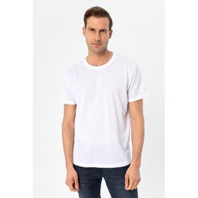 Süvari TS1014000278 O Yaka Armürlü Beyaz Erkek T-Shirt