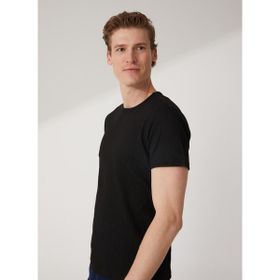 Süvari TS1014000280 O Yaka Armürlü Siyah Erkek T-Shirt